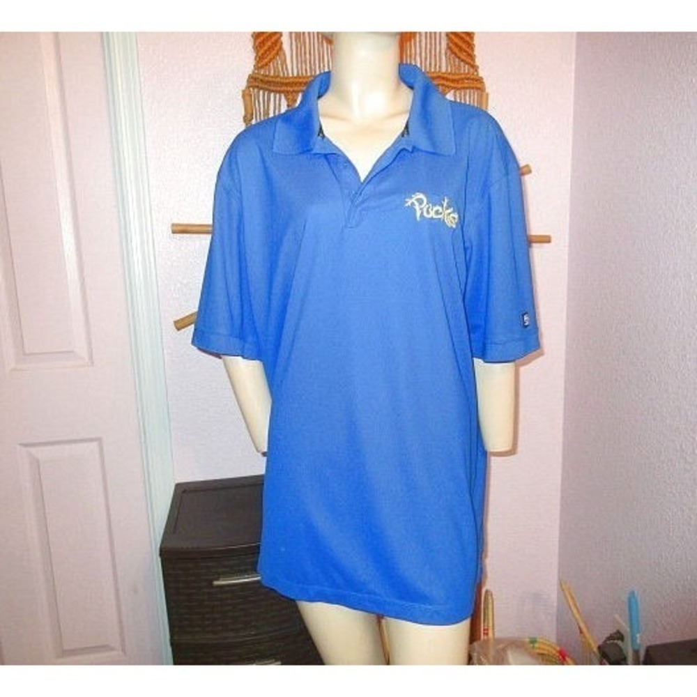 Ogio Caliber 2.0 Polo Shirt Mens 2XL Blue Performance Stretch Casual Golf Pucks